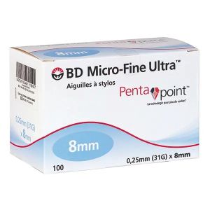 BD Micro-Fine Ultra pennaald 31G, 0,25 x 8 mm, 100 stuks