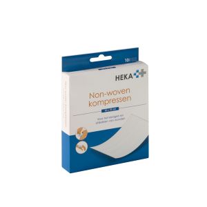 HEKA Soft nonwoven kompres 4 lagen 10 x 10 cm steriel, 10 stuks
