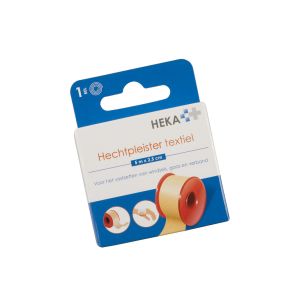 HEKA textiel hechtpleister 5 m x 2,5 cm, 4 stuks
