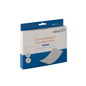 HEKA gemetalliseerd wondkompres 10 x 12 cm steriel, 10 stuks