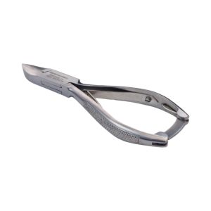 Nageltang gebogen bek met kruisveer 14 cm RVS