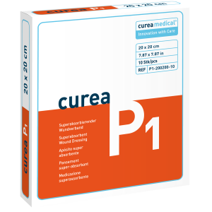 Curea P1 superabsorberend wondverband 20 x 20 cm steriel, 10 stuks