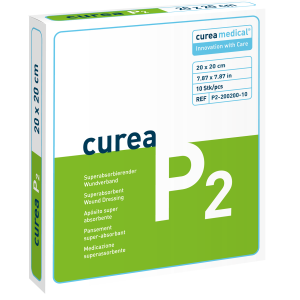 Curea P2 superabsorberend wondverband 20 x 20 cm steriel, 10 stuks