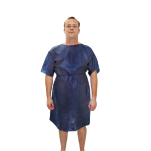 Mölnlycke BARRIER Basic patiëntenhemd korte mouw, blauw, 120 stuks