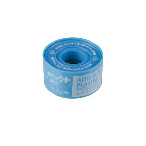 HEKA Plast hechtpleister blauw ring 5 m x 2,5 cm niet steriel, 12 stuks