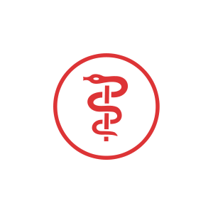 Aesculaapsticker Rood