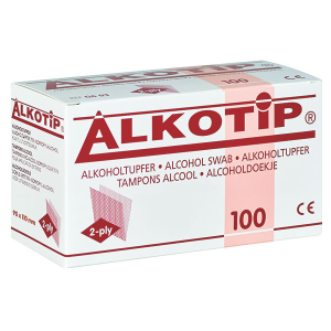 Alkotip alcoholdoekjes groot, 90 x 110 mm, 100 stuks
