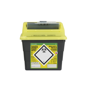 Sharpsafe naaldencontainer 9 liter grijs laag model
