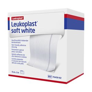 Leukoplast Soft White wondpleister, 8 cm x 5 m, 1 rol