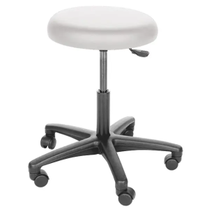 Tabouret Economy Wit, harde wielen