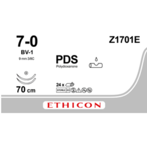 PDSII violet 7-0, BV-1 naald, Z1701E, 24 stuks