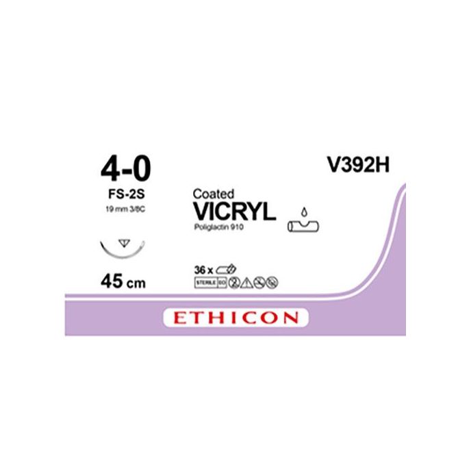 Vicryl violet 4-0, FS-2 naald, V392H, 36 stuks