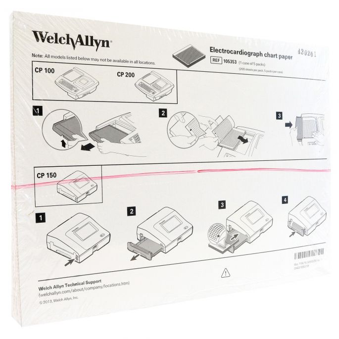 Welch Allyn ECG Papier voor CP 100 / 150 / 200, 200 vellen