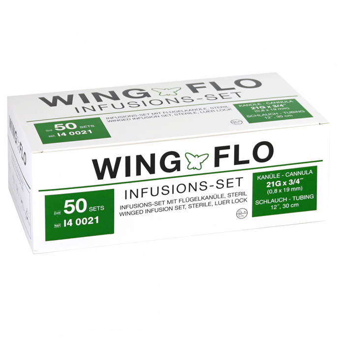 Vleugelnaalden WingFlo Groen 21G, 0,8 x 19 mm, 50 stuks