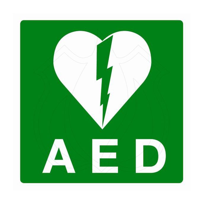 AED Sticker klein, groen