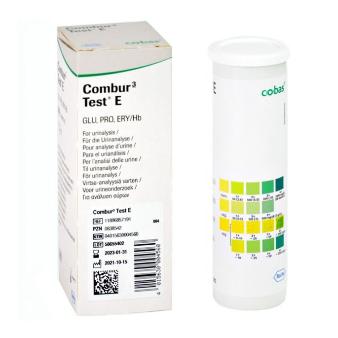 Combur 3 E urine teststrips, 50 stuks