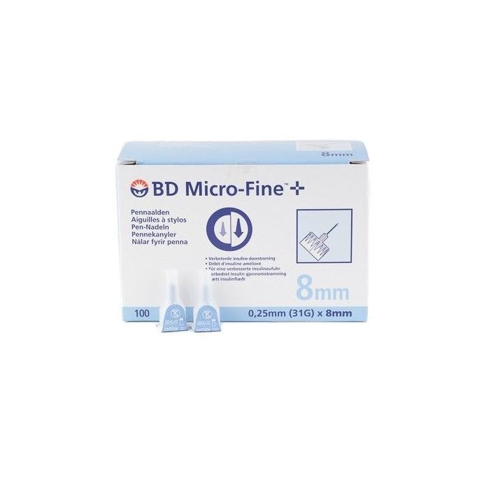 BD Micro-Fine Pennaald 31G, 0,25 x 8 mm, 100 stuks