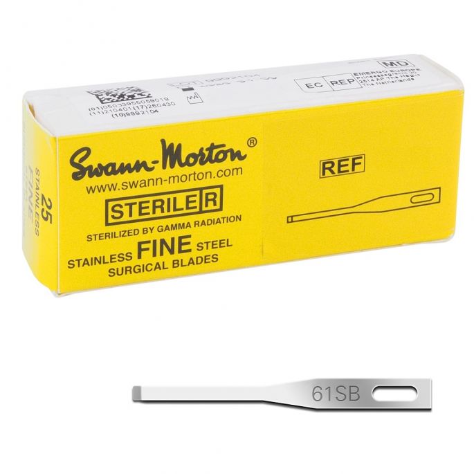 Swann Morton fijne scalpelmesjes RVS, steriel, nr. SM61SB