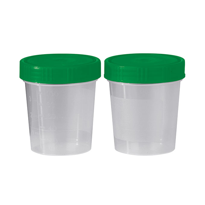 Urinepotjes met schroefdeksel 125 ml, 100 stuks
