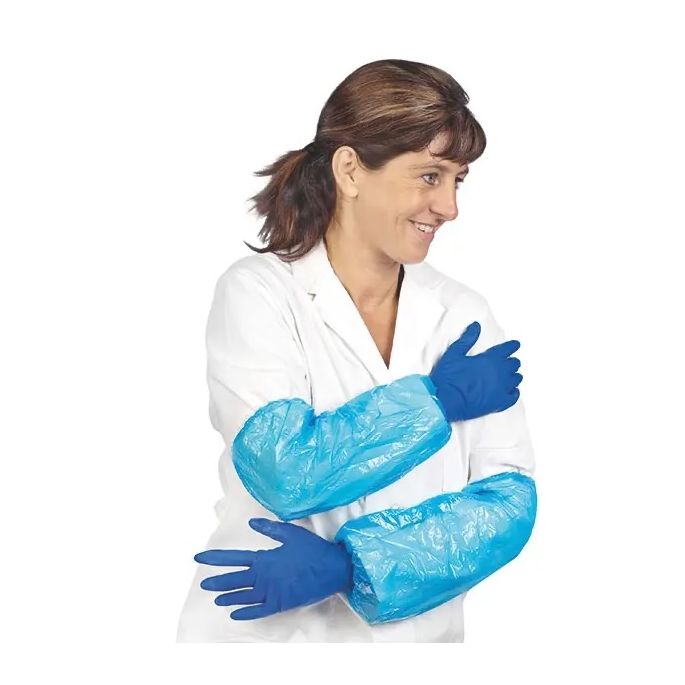 Mouwen beschermers polyethyleen, wit, 100 stuks