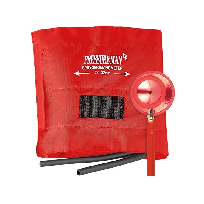 Pressure Man II Chrome-Line bloeddrukmeterset met groene klittenbandmanchet en stethoscoop