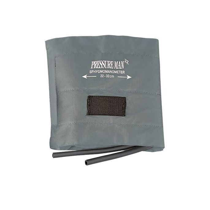 Pressure Man II Chrome-Line bloeddrukmeter met grijze klittenbandmanchet