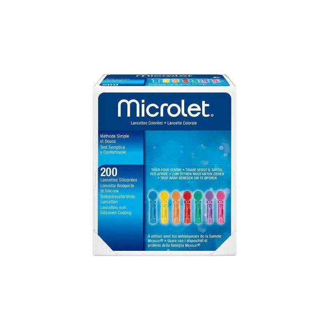 Microlet gekleurde lancetten, 200 stuks