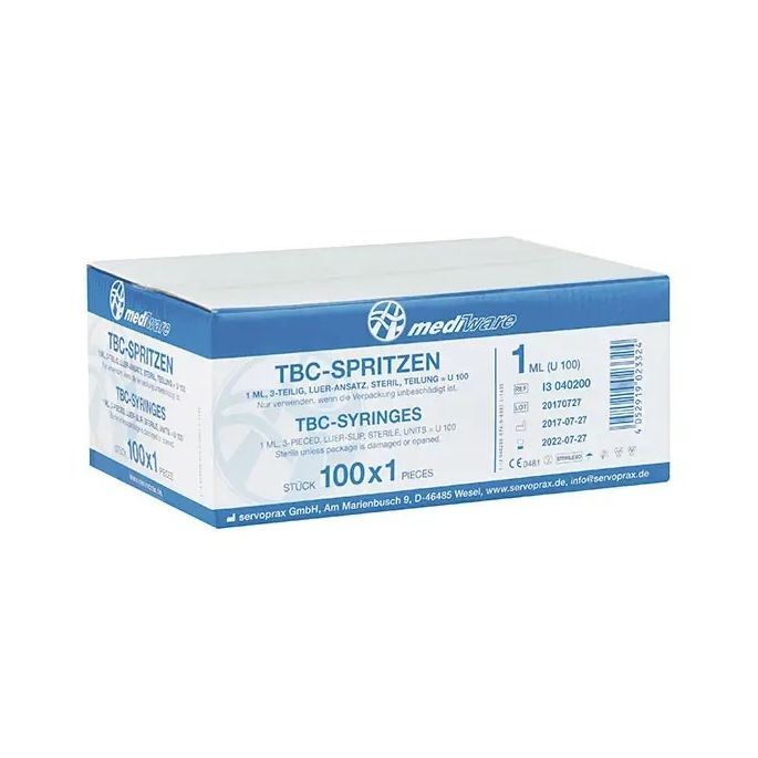 MediWare tuberculinespuiten 1 ml, 100 stuks