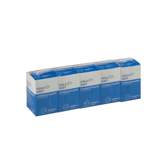 HEKA Haft Cohesive windsel 4 m x 8 cm, 5 stuks