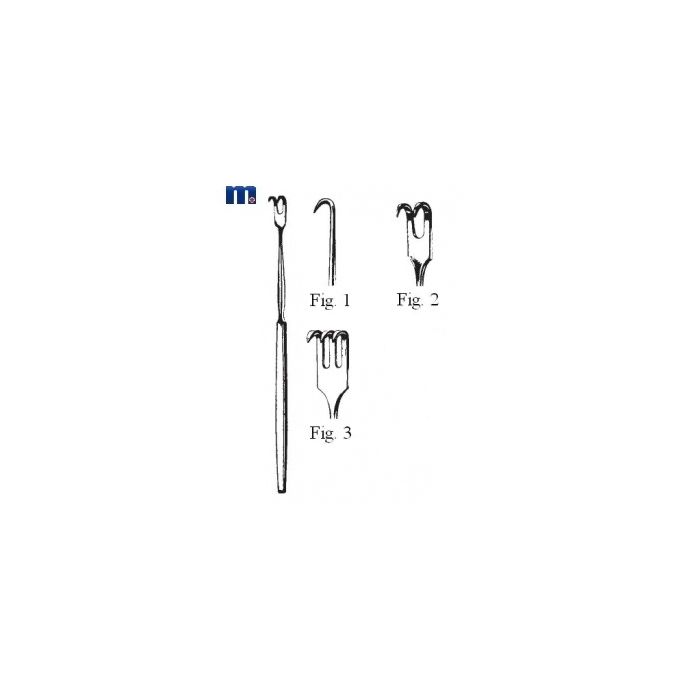 Tracheale wondhaak v/a 1-tands scherpe punt 15 cm