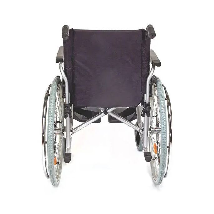 Servomobil rolstoel uit staal, zilver/zwart, zitbreedte 43-45 cm