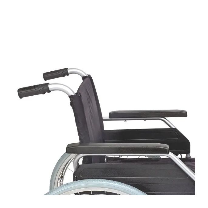 Servomobil rolstoel uit aluminium, zilver/zwart, zitbreedte 48-50 cm