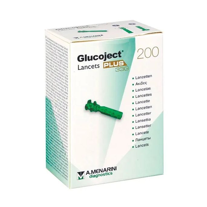 Glucoject Lancets Plus, 33G, 200 stuks