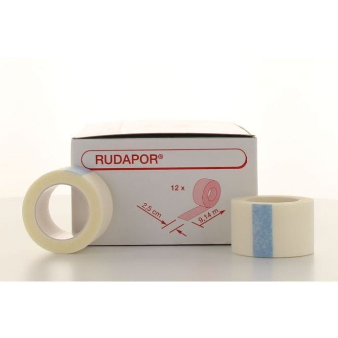 Rudapor non woven fixatiepleister 2,5 cm x 9,14 m, 12 stuks