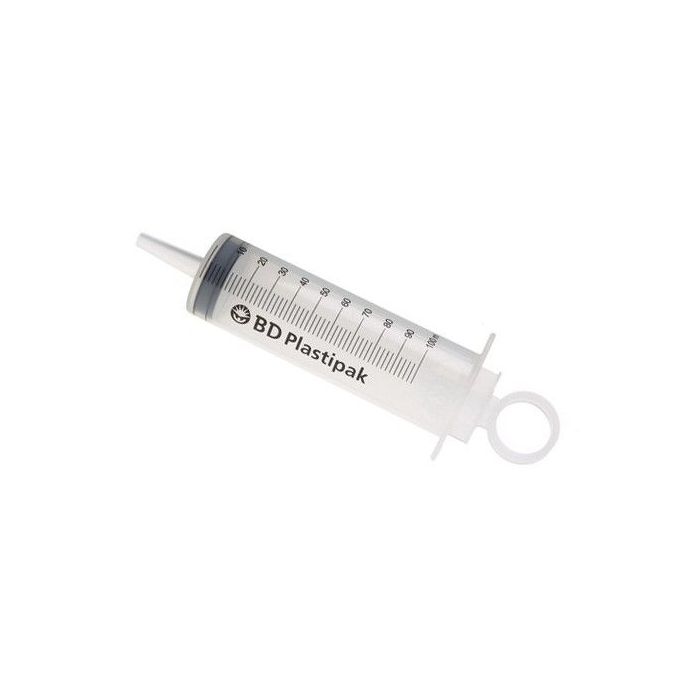 BD Plastipak 3-delige injectiespuit 100 ml met kathetertip, 25 stuks
