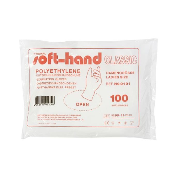 Soft-Hand Poly Classic handschoenen voor vrouwen, 100 stuks