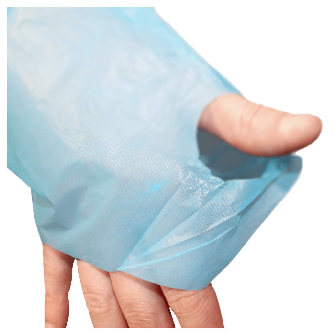 CMT CPE schort geruwd blauw, lange mouw, per stuk