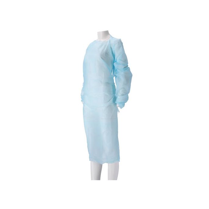 CMT CPE schort geruwd blauw, lange mouw, per stuk