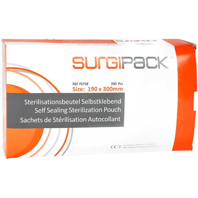 Surgipack Self-Seal sterilisatiezakjes, 190 x 300 mm, 200 stuks