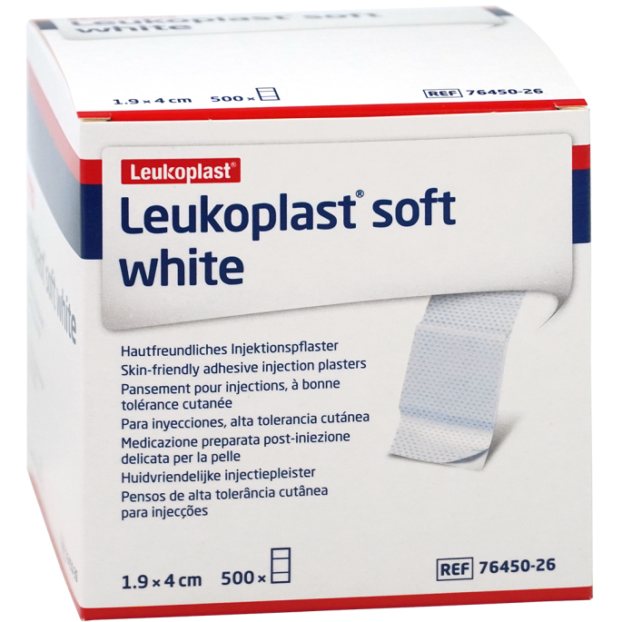 Leukoplast Soft White injectiepleister, 1,9 x 4 cm, 500 stuks