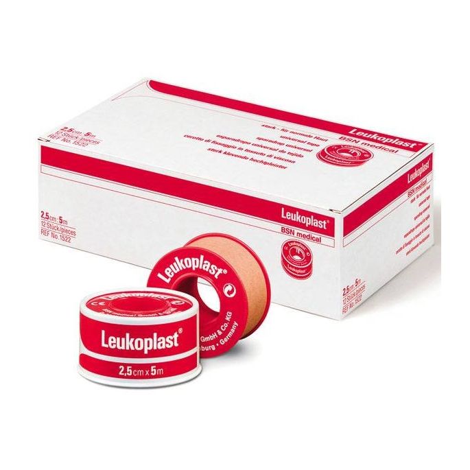 Leukoplast hechtpleister op klem, 2,5 cm x 5 m, per rol
