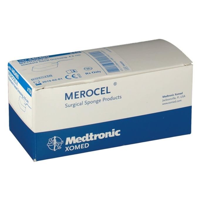 Merocel neustampon steriel 8 cm gelamineerd met touwtje, per stuk