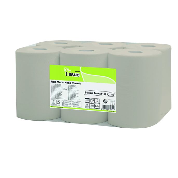 Handdoekrol E-tissue 2-laags Mini Matic, 6 rollen