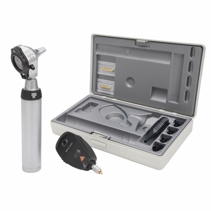 Heine BETA 200 F.O. Diagnostische set met BETA 200 Ophthalmoscoop, BETA 200 F.O. Otoscoop en LED BETA batterijhandvat