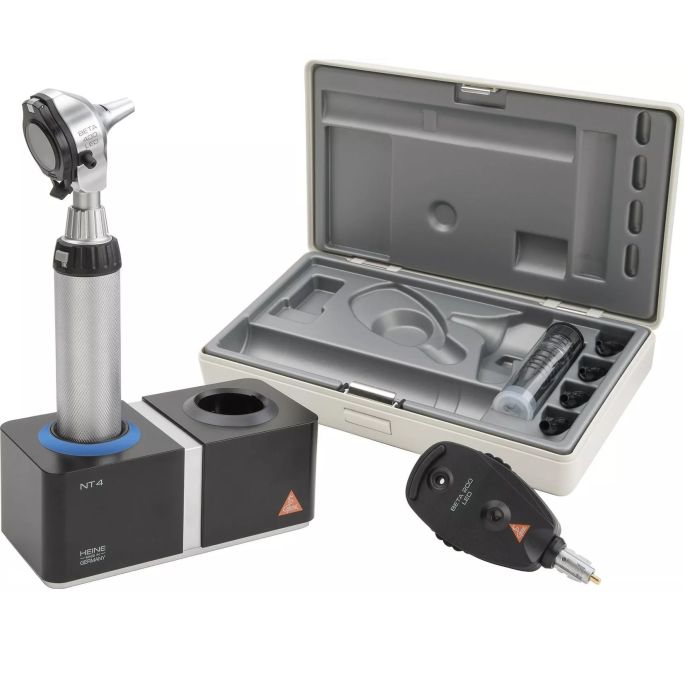 Heine BETA 200 F.O. Otoscoop en BETA 200 Oftalmoscoop (XHL, 2x BETA4 NT handvat met NT4 oplader)