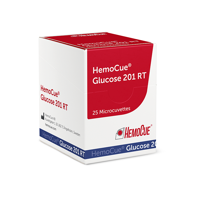 HemoCue glucose 201 RT cuvet, 25 stuks
