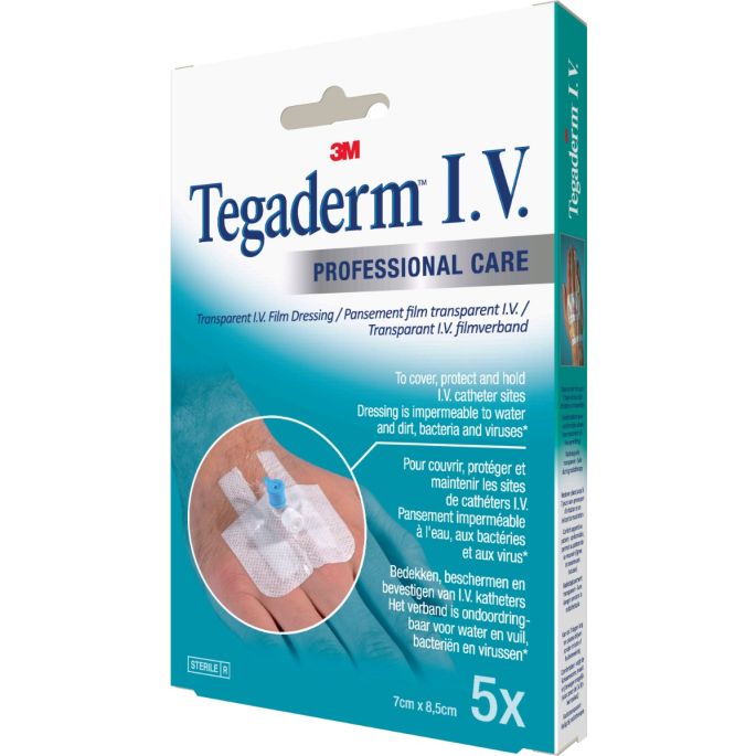 3M Tegaderm I.V. transparante infuuspleister 7 x 8,5 cm, 5 stuks