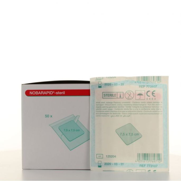 Nobarapid wondkompres steriel 10 x 10 cm, 50 stuks