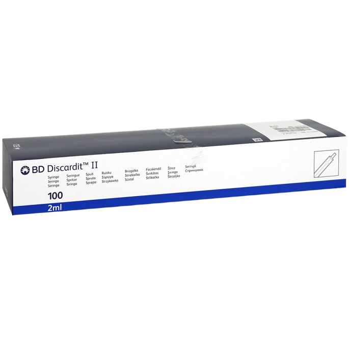 BD Discardit 2-delige spuit 2 ml, 100 stuks