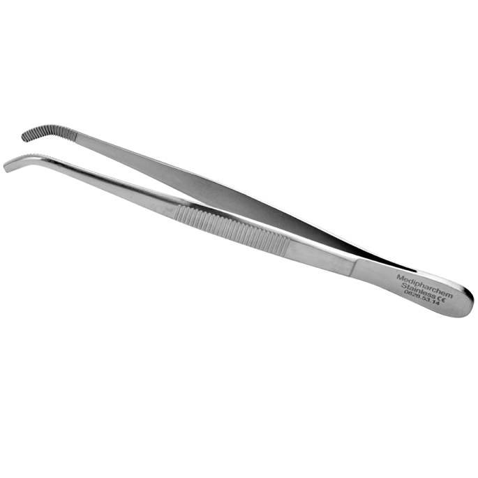 Anatomisch pincet 11 cm gebogen RVS